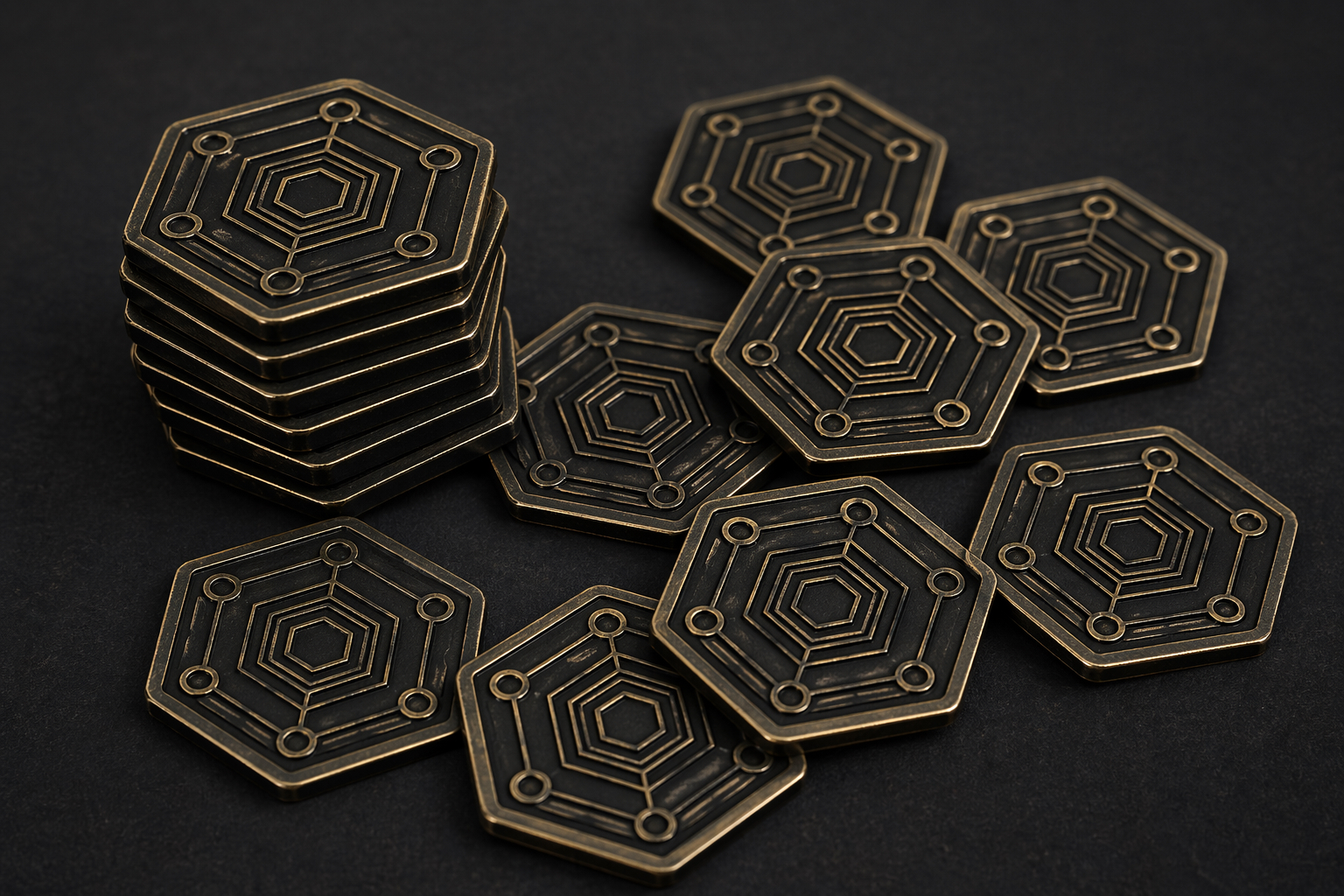 Tokens de creditos do BoardGame Klight Omniverse